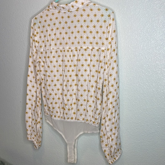 Free People Willow button down collar long sleeve bodysuit - Picture 6 of 7